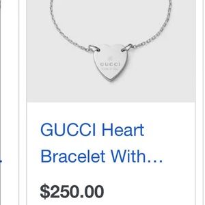 Brand New Gucci Heart Bracelet comes with bag and box pictured